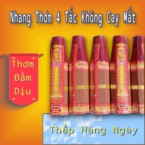 Nhang Thơm 4 Tấc Bo Vàng Trung 469 Cây – Thơm Đầm, Cháy Đều