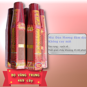 Nhang Thơm 4 Tấc Bo Vàng Trung 469 Cây – Thơm Đầm, Cháy Đều