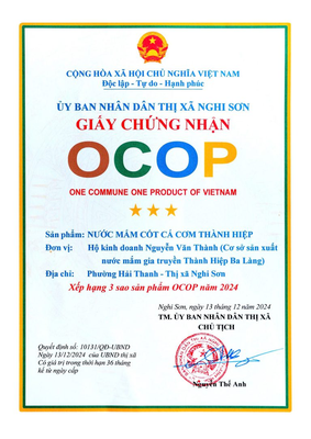 NƯỚC MẮM CỐT CÁ CƠM BA LÀNG THÀNH HIỆP Ủ 2 NĂM