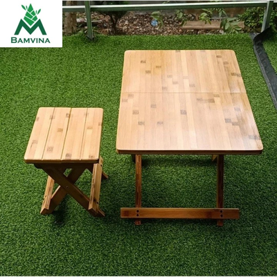 Bộ bàn ghế gỗ tre BAMVINA gấp gọn tiện dụng
