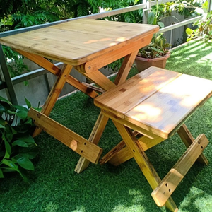 Bộ bàn ghế gỗ tre BAMVINA gấp gọn tiện dụng